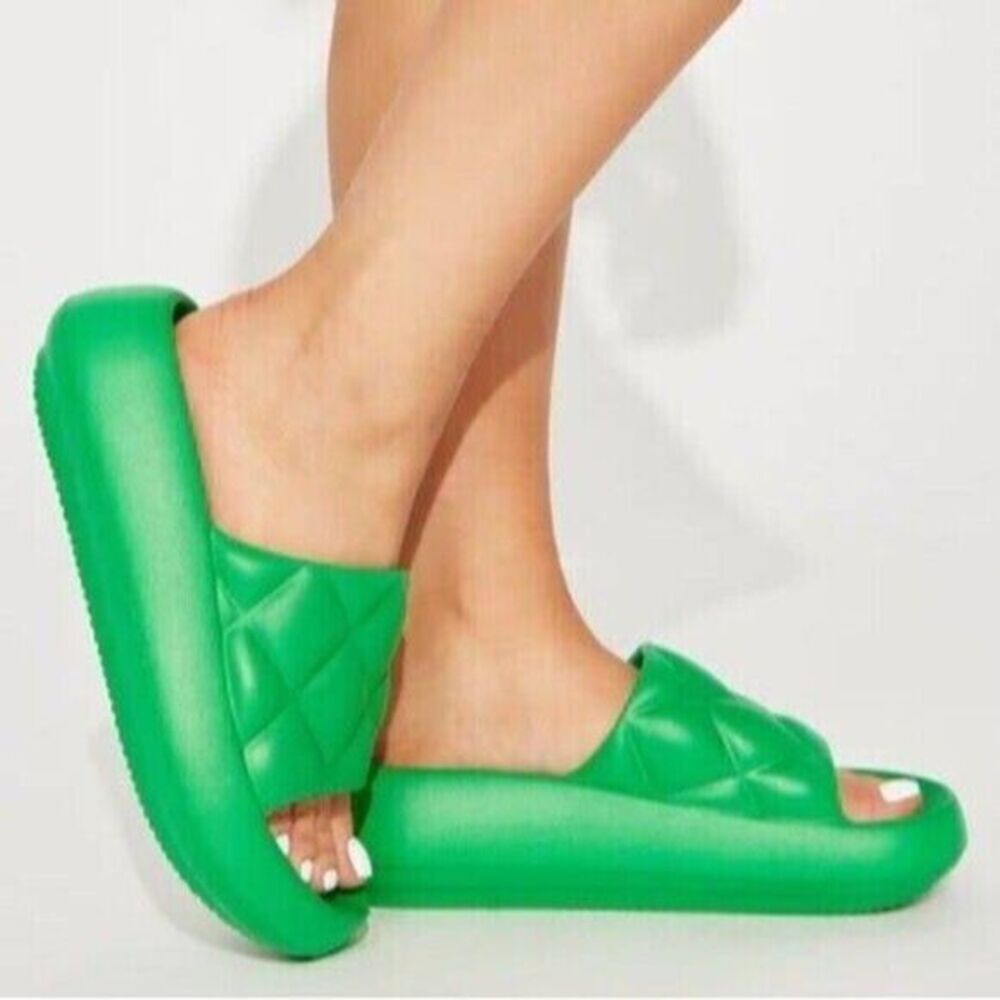 Lemonade Quilted Detail size 7‎ Green Slides